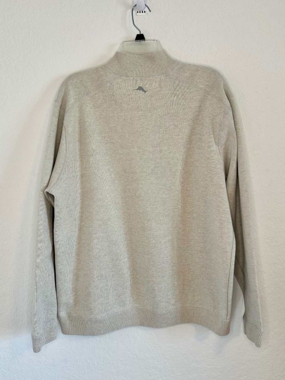 MEN'S Tommy Bahama Beige Quarter-Zip Pullover Sweater, Size L - Picture 5 of 9